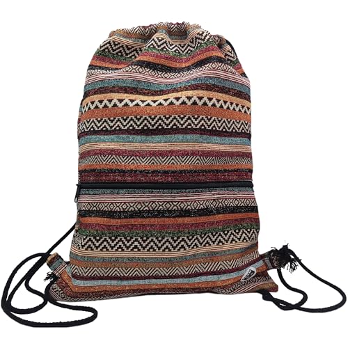 Plan B, Sac à dos à cordes 40 x 30 cm avec doublure, 1 poche extérieure avec fermeture éclair, multicolore, unisexe, en tissu, Manchega, M