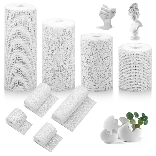 8 Rolls Plaster of Paris Bandage for Modelling 5/7.5/10/ 15CM x 2.7M Cast Bandage Kit Skin Friendly Plaster of Paris Bandages for Art Crafts Modelling Moulds
