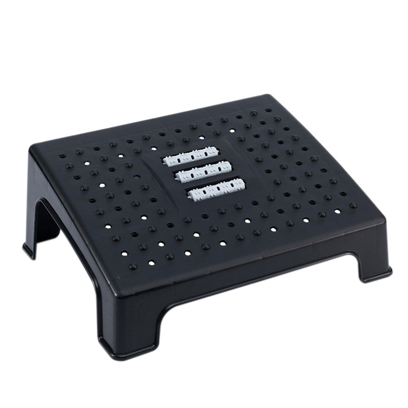 Blue Fish Women's Black Feet Stool Chair - Lightweight Foot Stool Massaging Ottomans With Rollers, Under Desk Footrest Leg Rest Chair For Men