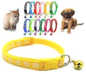 SR VISION Cute Dog Cat Pet Collar Printed Easy Clip Buckle Bell Kitten Puppy- Color May Vary ( Buy 1 Get 1 Free )