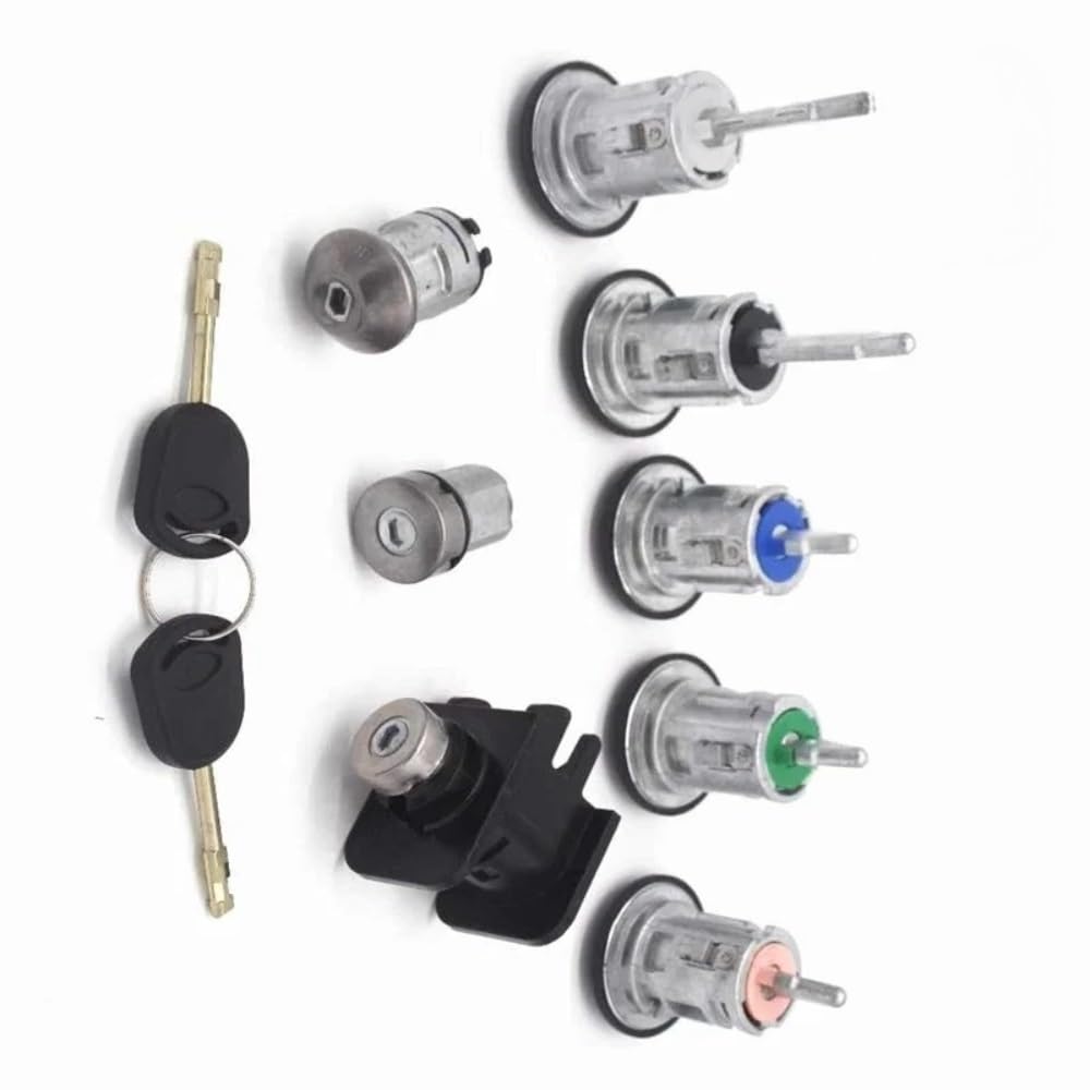 Hzsmyxgs One Color Car Lock Barrel Yc15v22050yg 4119503 1C1av22050ba 1C1a-V22050-Ba Compatible With Transit Mk6 2000-2006 Complete Full Lock Set
