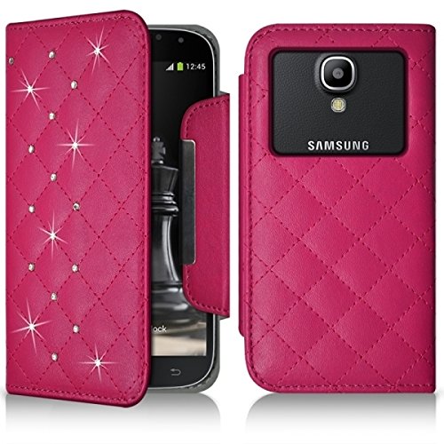 Seluxion - Housse Coque Etui Portefeuille Style Diamant Universel S Couleur Rose Fushia pour Samsung Galaxy Trend 2 Lite