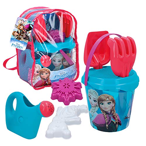 Disney Mochila Playa Frozen Cubo 18 Cm Con Accesorios, Multicolor, (Colorbaby 48205)