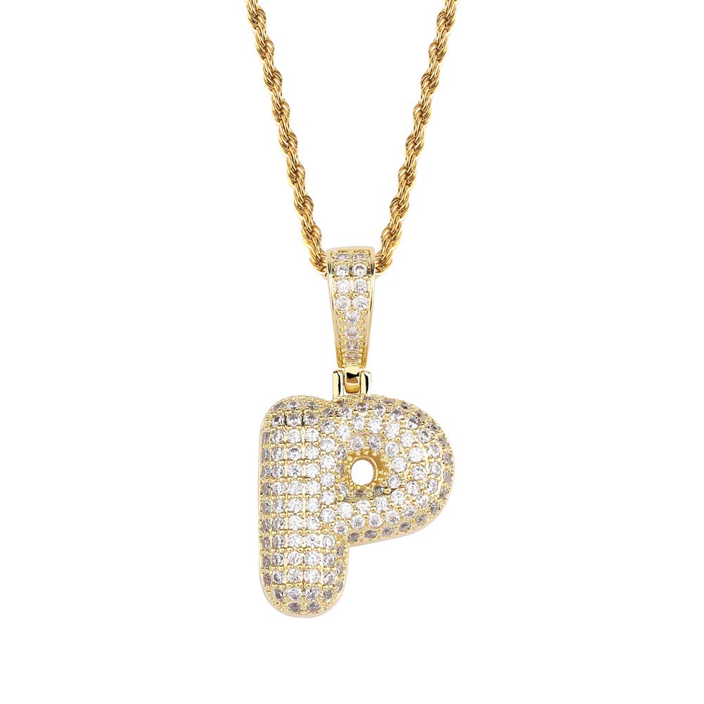 HECHUANGGold Letter Chain Necklace for Women Personalized Initial Name Necklace Men Stainless Steel Rope Chain…