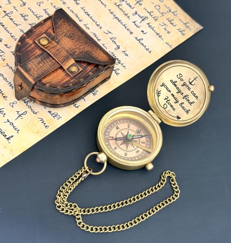 Brújula de Latón Grabada con Mensaje Sentimental miniatura 2