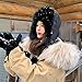 Women Fashion Trapper Hat Girl Winter Skiing Hat Ear-Flap Faux Fur Warm Aviator Hat Windproof Russia Hooded with Furry Ball Black