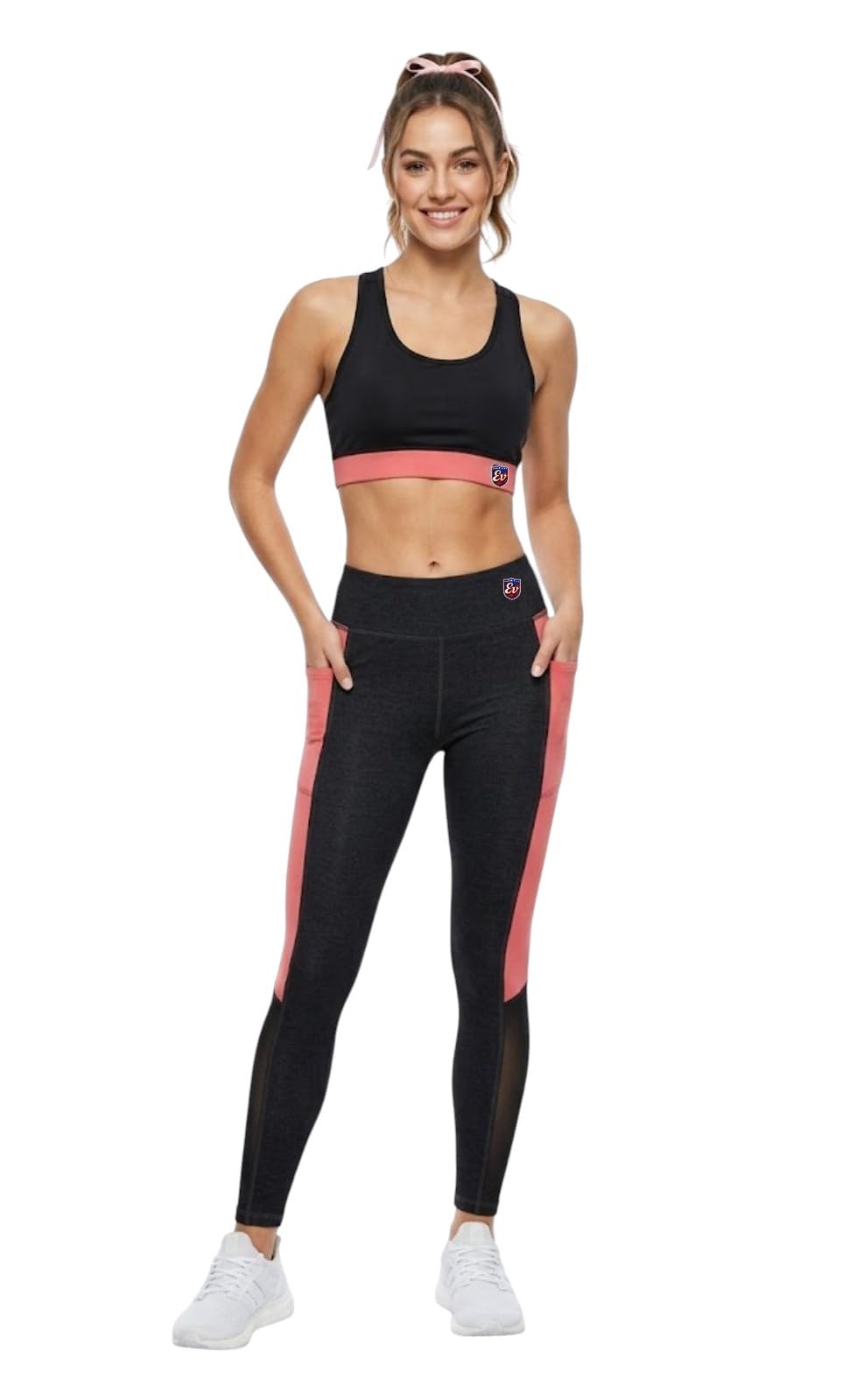 elen vosky Women's Activewear Set | Racerback Sports Bra & High Waist Gym Leggings with Side Pockets | Stretch Workout Outfit for Yoga, Gym, Running & Fitness-picture-31