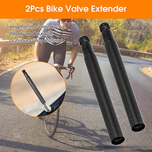 2 Stücke Ventil Extender, Ventilverlängerung Rennrad 60mm Legierung Innenreifen Ventil Extender Fahrrad Presta Ventile Extension Adapter(Schwarz) Auto & Motorrad