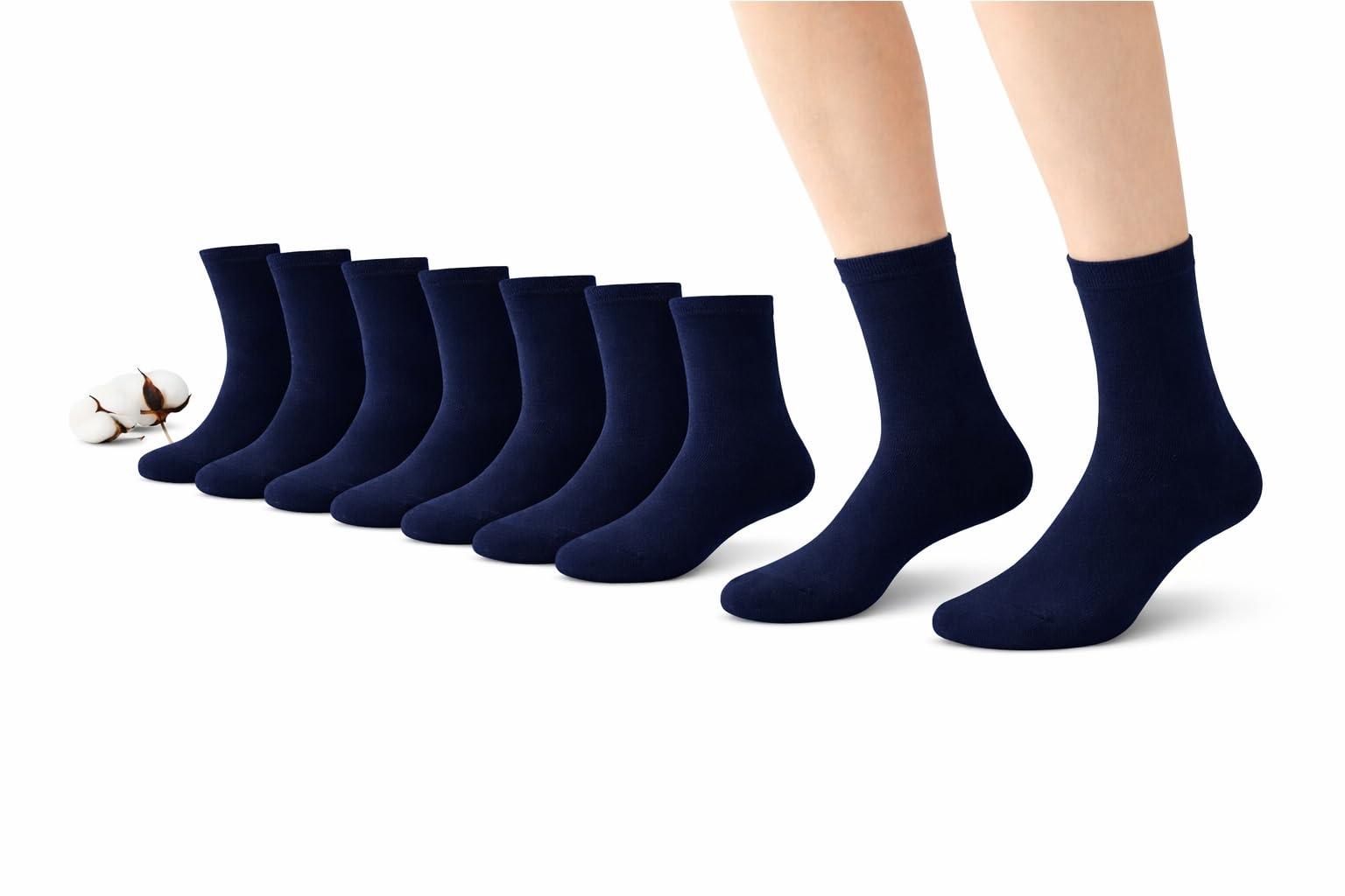 CYS Calcetines 6 Pares Cortos Colegio Uniformes Escolares Alto Algodón Para Niños Niñas Infantiles Pack de 6 Pares