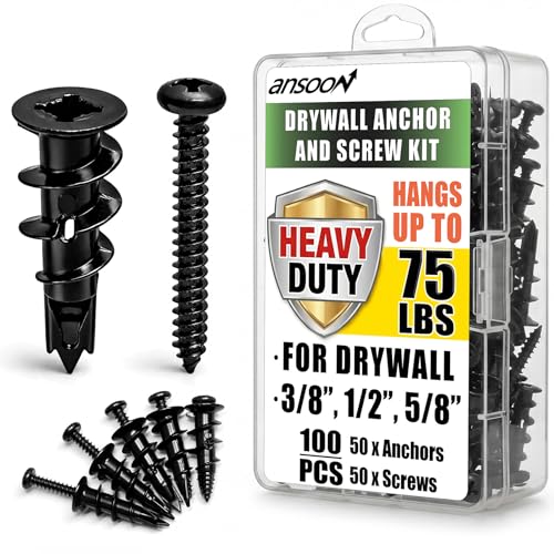 Ansoon Black Metal Drywall Anchors
