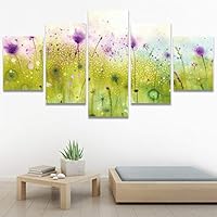 SIGNWIN 5 Panel Canvas Wall Art Modern Art Bohemian Bouquet Colorful Cool Floral Group Multicolor Photography Realism for Home Decorations Ready to Hang - 60