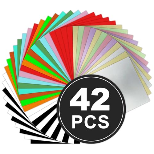 SCZENQI HTV Heat Transfer Vinyl Bundle: 42 Pack 12' x 10' Pu Iron on...