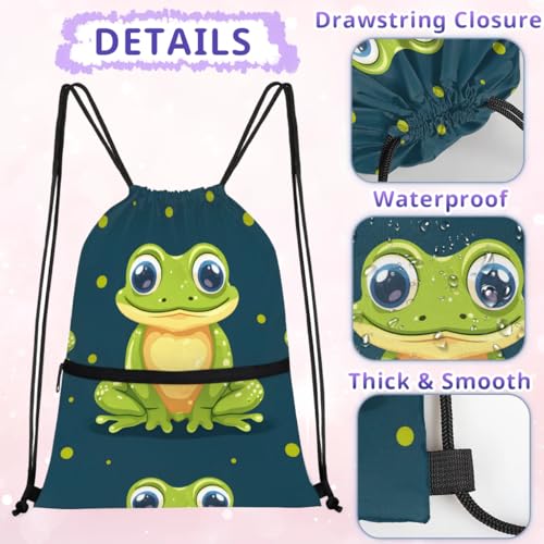 Frogs and Insects Drawstring Backpack for Women Men Sackpack Sports Gym Bags Waterproof Drawstring Bag for Shopping Beach Yoga3