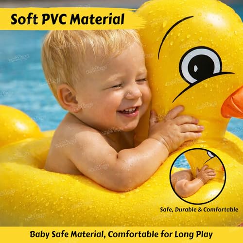 Image of Zest 4 Toyz Swimming Ring Swimming Tube for Kids Inflatable Tube for Swimming Pool Floaters for Kids Water Tube for Baby Swim Ring for 3+ Years Girls and Boys (Duck Shaped) Orange