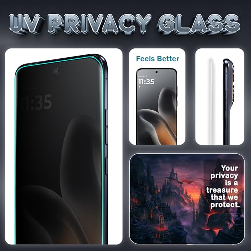 Image of ArmourPro UV Privacy Tempered Glass Screen Protector for Motorola Edge 70 Fusion (6.8 Inch, Pack of 1) Full Edge to Edge Coverage | Anti-Spy /Anti-Peeping, 9H Hardness, Protection