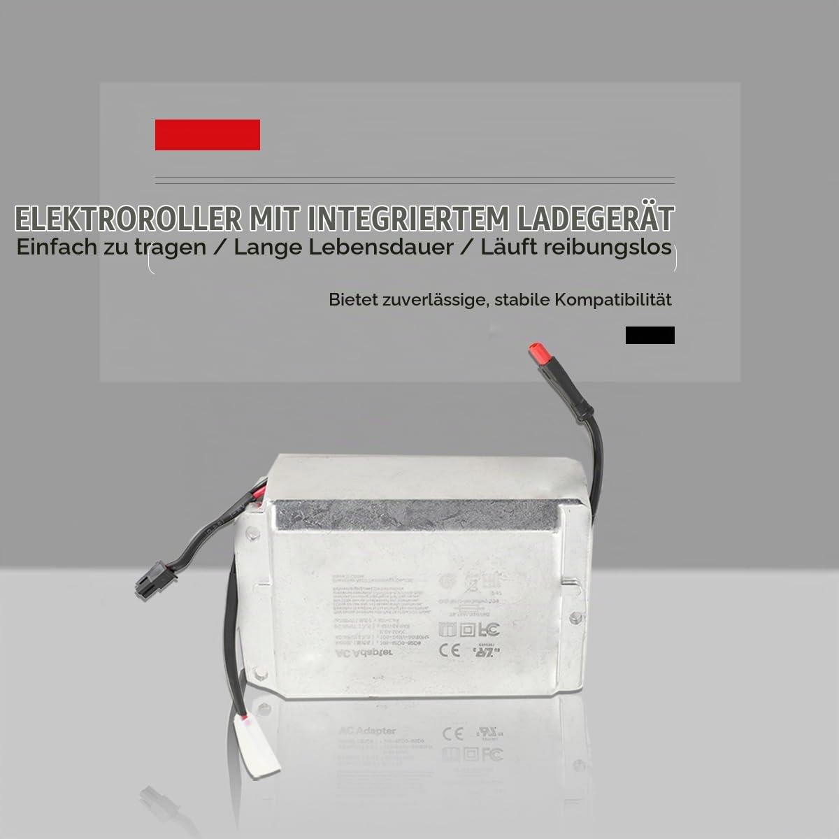 Mreryyse E Scooter Ladegerät, 100–240V Ladegerät für Elektroroller | 42V 2A Ladegeräte für Scooter,Elektroroller Eingebautes Ladegerät für Ninebot MAX G30