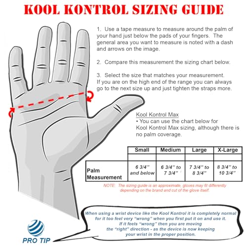 Image of bowlingball.com Kool Kontrol Bowling Wrist Positioner - for Proper Wrist Position & Control - Comfortable, Lightweight, Breathable - Extended Max Version Available - Right /Left Hand, Multiple Sizes