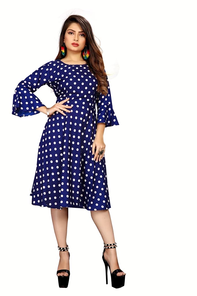 H.E HAMZA ENTERPRISER Printed Crepe Material White Short Dress For Women