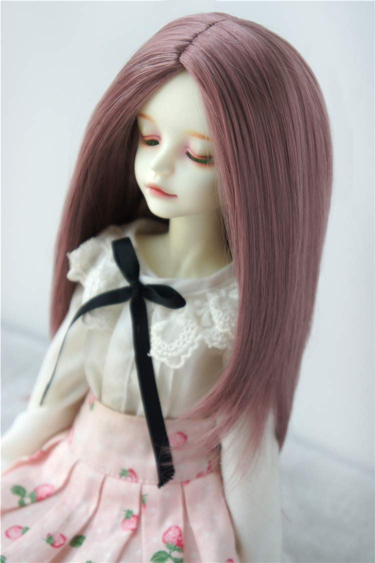 Doll wigs JD078 Nature Straigth BJD doll wigs 1/6 1/4 1/3 Synthetic mohair doll accessories (Purple, 7-8inch)