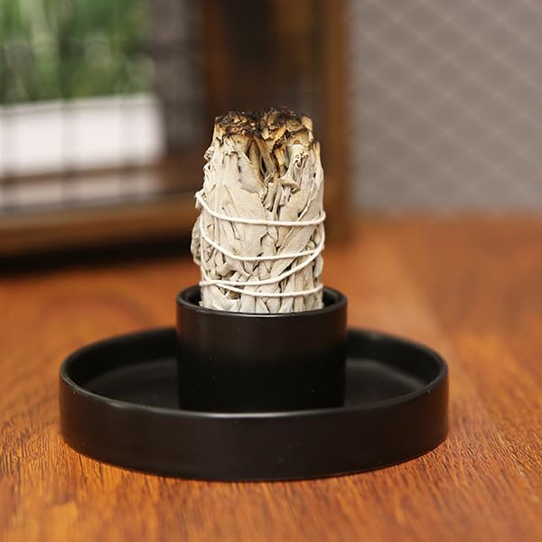 5-in-1 Keramik-Räucherschale Braun – Für Palo Santo, Salbei, Räucherstäbchen & Kerzen (Meditation, Yoga)
