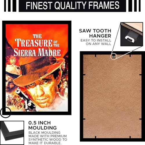 Image of BLINKART The Treasure Of The Sierra Madre (1948) Movie Poster Frame 12x18 Inch | Premium 300 GSM Paper Wall Print | Mid Century Vintage Film Artwork Decor for Home, Bedroom, Living Room, Office