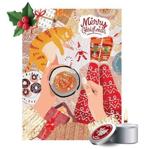 Puzzle de 500 piezas para adultos y vela – Hygge Christmas - Holiday Cheer – Desafiante Rompecabezas de invierno acogedor, 24x18 miniatura 1