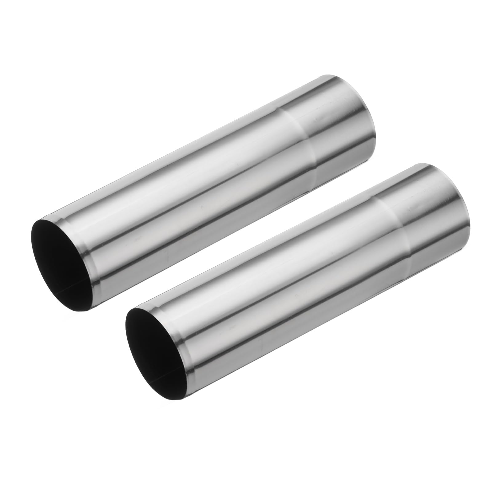 PATIKIL 6x20cm Stove Pipe, 2Pcs Stainless Steel Thickened Lengthen Straight Tent Stove Chimney Pipe Flue Extension for Camping Stove Vent Water Heater Smoke Exhaust