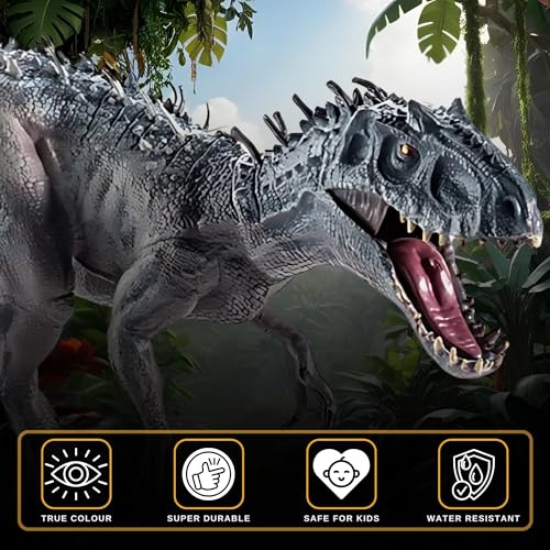 Image of Indominus Rex Toy Dinosaur Action Figure, Realistic Indominusrex Big Dinosaurs Toys for Kids, Indo Rex Dinosaur Toy for Play and Display, Jurassic Dino Toys for Boys & Girls (Indominus Rex)