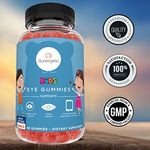 Image of Sunergetic Premium Eye Support Gummies for Kids - Lutein with Zeaxanthin Supports Overall Eye Health, Vision & Macular Health-Clinically Studied Lutein & Zeaxanthin with Lutemax 2020-60 Gummies
