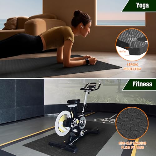 Image of GWT Interlocking EVA Foam Floor Tiles 24x24 Inch 0.4 Inch Thick Gym Flooring for Home Gyms Garages and Basements, 12 Pack Covers 48 Square Feet, Shock-Absorbing Easy Snap-Together Install
