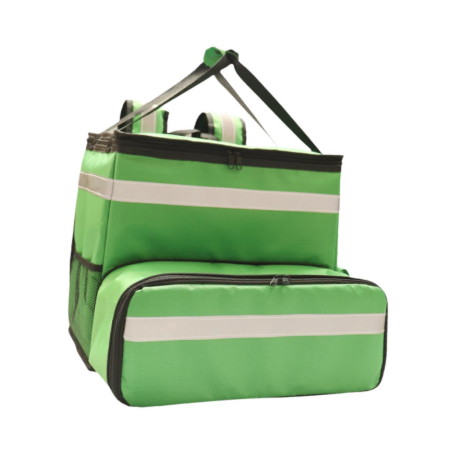 Mochila térmica para Entrega de Alimentos, Calentador de Alimentos con 2 Bolsillos de Malla para Bicicleta, Bolsa Extra Grande para Entrega de Pizza.