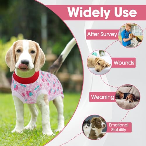 Image of BRKURLEG Small Dog Recovery Suit After Spay, Back Zipper Post Surgery Suit for Dogs & Cats, Abdominal Wound Protection, Soft Anti-Licking Puppy Surgical Onesie Pajamas, Cone Alternative, L