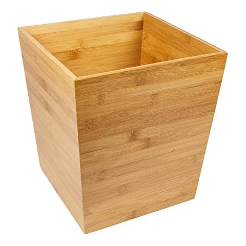 Woodluv Bamboo Waste Bin for Home or Office Cover