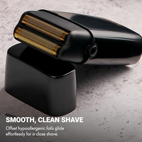 Image of BaBylissPRO METALFX Double Foil Shaver, Handheld Electric Razor for Travel, Portable Cordless Close Face Shaver for Head, Beard, & Neck