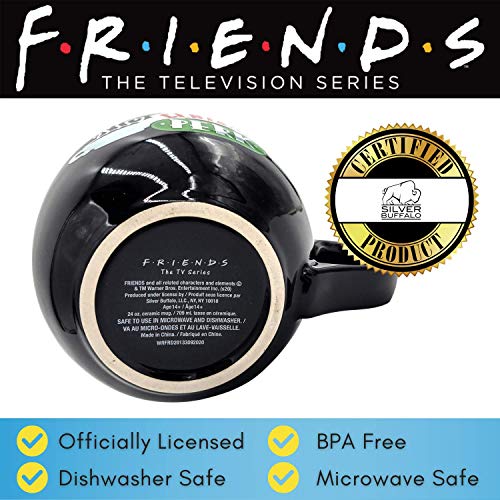 Silver Buffalo Friends Central Perk Black Ceramic Mug Oversized For Coffee, Soup, 24 Ounces #TOP2