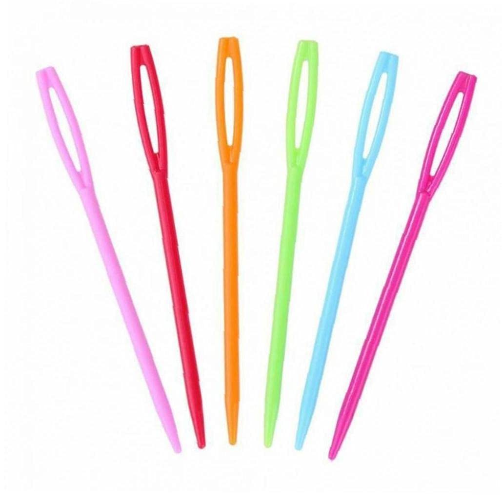 Pinicecore Large Eye Plastic Sewing Needles for Kid Wool Cross Stitch Knitting Crochet 7cm Sewing Needles 10pcs