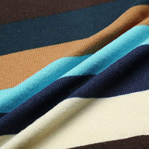 Romacci Cardigã feminino listrado longo com bolsos frontais abertos, Multicor, M