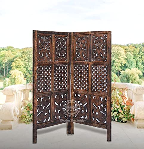 Image of Wooden Partition for Living Rooms Wall Dividers,Screen Separator Wall Divider for Hall Wall Panels for Living Room /Kitchen /Bedroom /Office /Restaurant (4-feet 2 Panel)