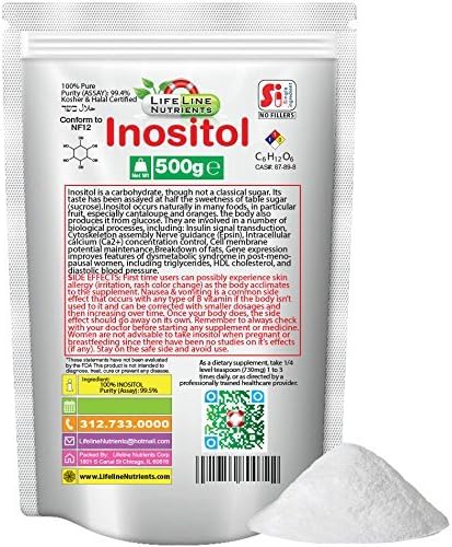 500g, (1.1lb), 100% Pure Inositol, Powder - Free Shipping