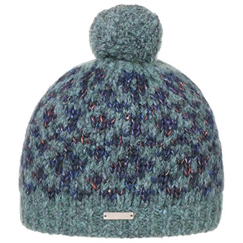 Seeberger Gorro con Pompón Jacquard Glitter de Invierno Punto (Talla única - Azul petróleo) Cover