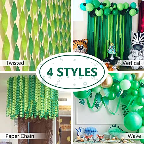 Image of PartyWoo Green Balloons, 51 pcs Party Decorations Pack of Latex Balloons and Crepe Paper for Balloon Garland as Party Decorations, Birthday Decorations, Wedding Decorations, Baby Shower Decorations