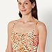 Amazon Essentials Women's Bandeau One Piece Swimsuit, Rust Orange Abstract Palms, X-Large