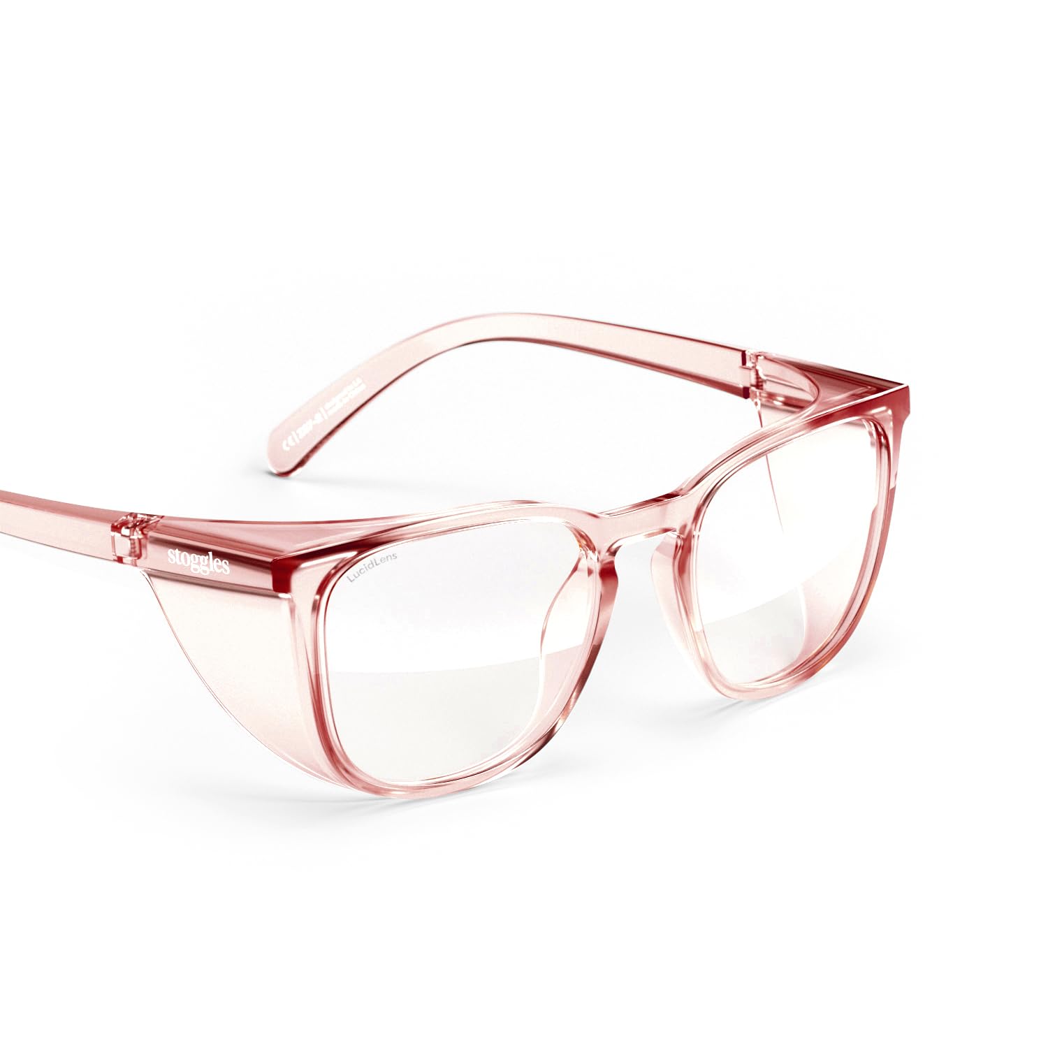 Stoggles Square Z87.1 - Gafas de seguridad de policarbonato certificadas, a prueba de arañazos e roturas, lente de bloqueo de luz azul y UV, protectores superiores y laterales, revestimiento antivaho