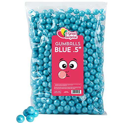 Light Blue Gumballs for Candy Buffet - Apx. 620 Gumballs - 2 Pounds - Blue Candy - Mini Shimmer Gumballs 1/2 Inch - Bulk Candy