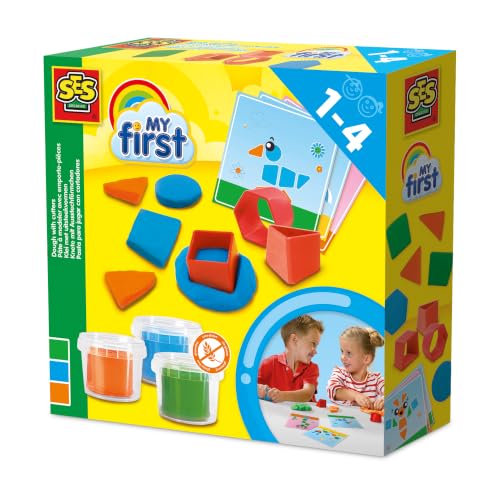SES Creative My First - Pâte à Modeler avec Emporte-pièces | Activité créative bébé | Emporte-pièces | Motricité fine | pour les enfants | Plusieurs couleurs