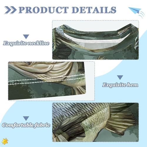 Boys Short Sleeve T-Shirts Bass Fish Camo Rashguard Kids Swim Shirts Sun UPF 50+3