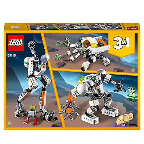 LEGO 31115 Creator 3 in 1 Space Mining Mech Robot Toy, Action Figure & Cargo Carrier Building Set with Alien Figure