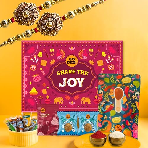 GO DESi Rakhi Gift Box – 12 Items | Rakhi Gift for Brother | Doubl...