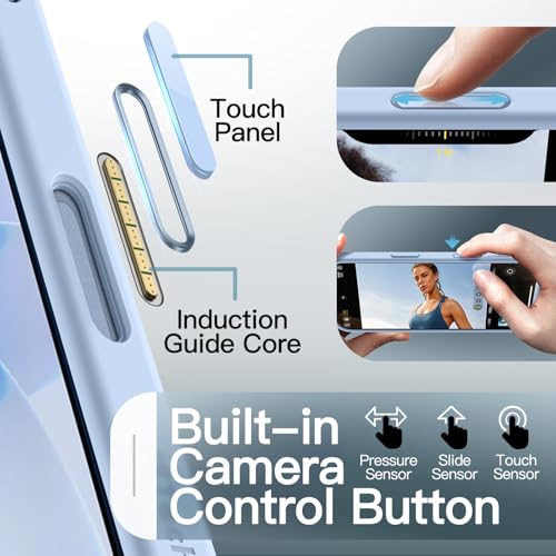 Image of JETech Magnetic Case for iPhone 17 6.3-Inch Compatible with MagSafe, Shockproof Slim Phone Cover with Built-in Camera Control Button, Matte Translucent Back (Mist Blue)
