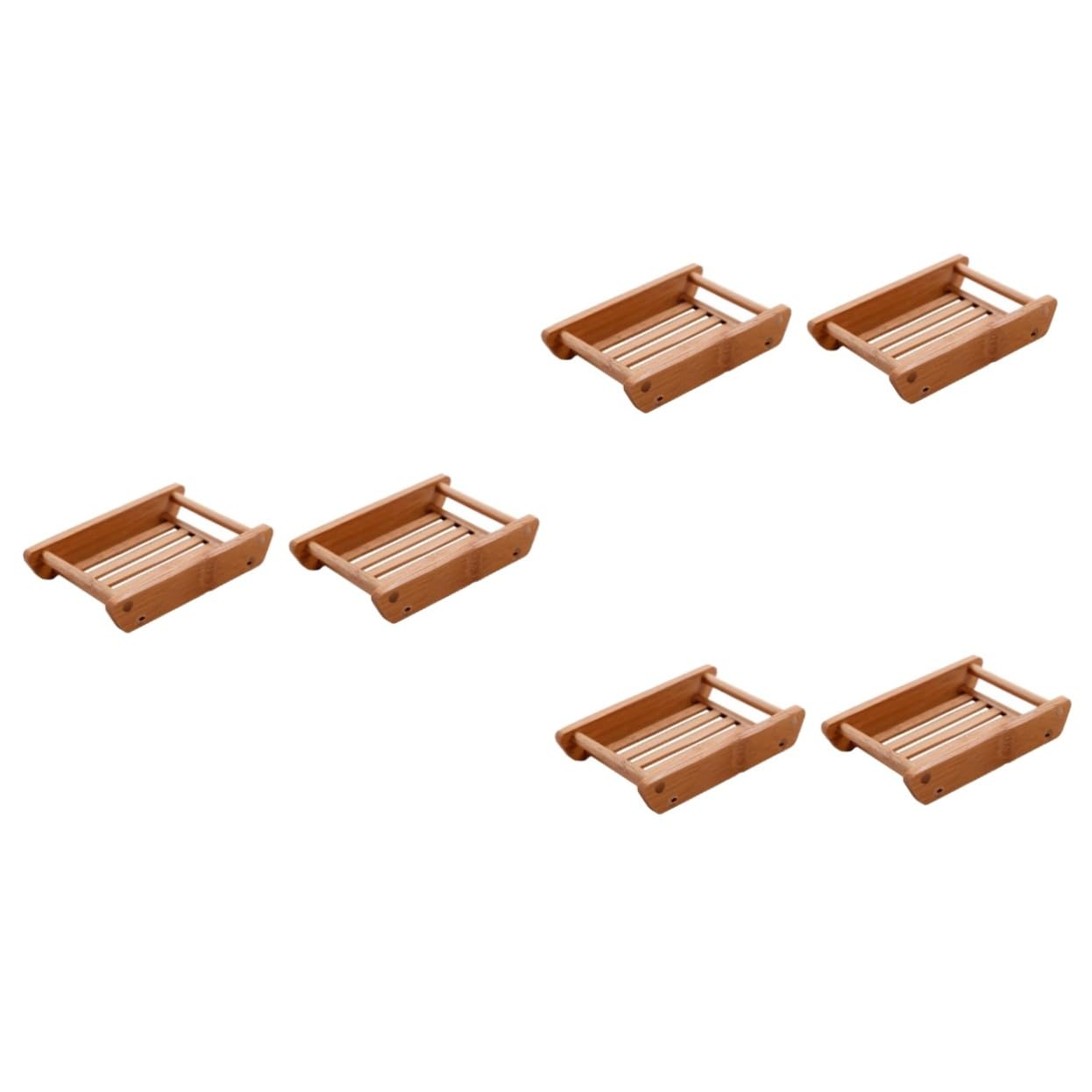 3 Series Jabonera De Madera Jabonera para Baño Bandeja Escurridora De Jabón De Madera De Bambú 2 Piezas x 3